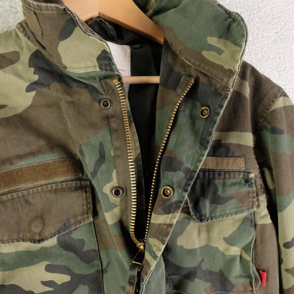 Rothco Field Jacket Mens Small Green Woodland Camo Heavyweight Full Zip Army - Picture 8 of 11